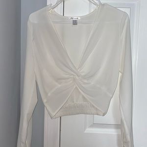 White cropped blouse